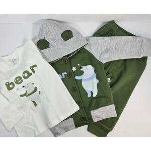 Baby Bear Outfit Set – 4-Piece – 100% Pima Cotton – Size 4 (New)